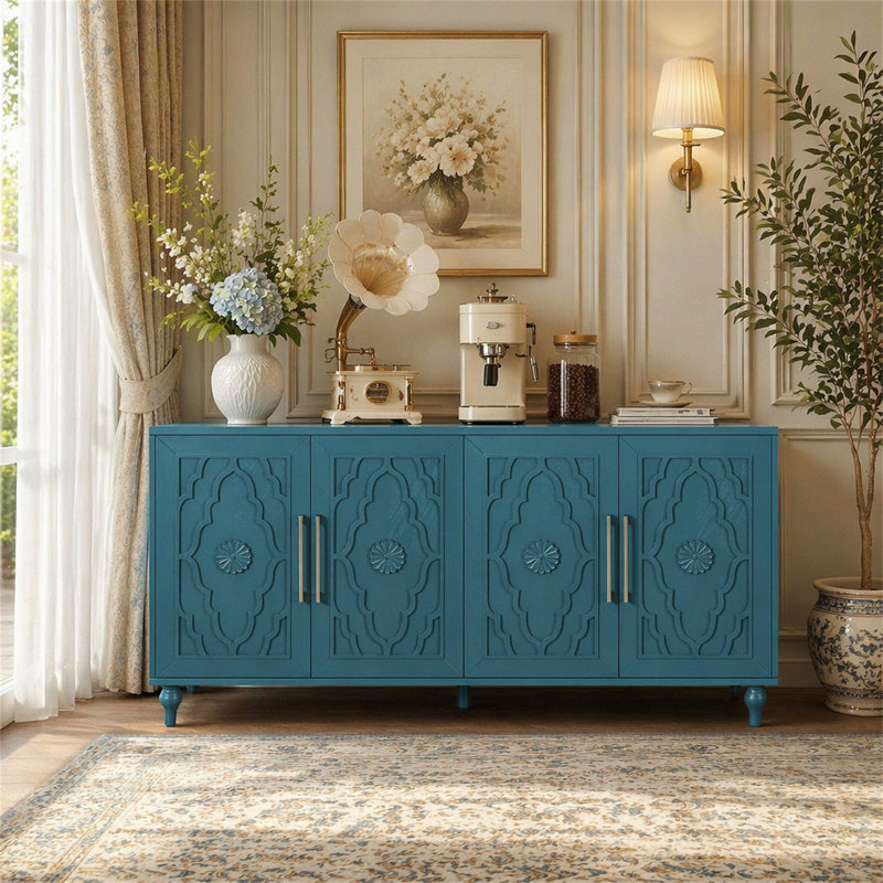 Grande armoire de rangement 63 po avec poignée en métal 63 po