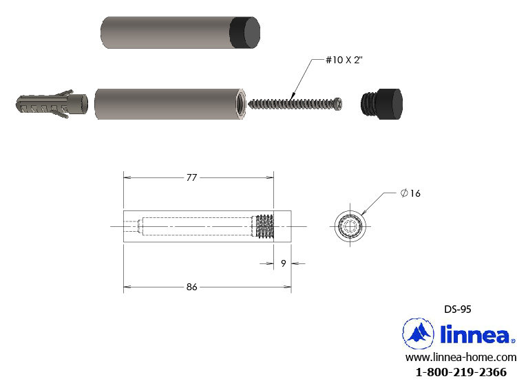 Stainless Steel Baseboard Stop, Satin Stainless Steel