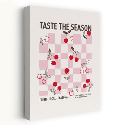 Art mural rétro «Taste The Season Cherries»