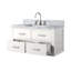 Ensemble de meuble-lavabo simple avec plateau en marbre de Carrare et robinet-1725800996
