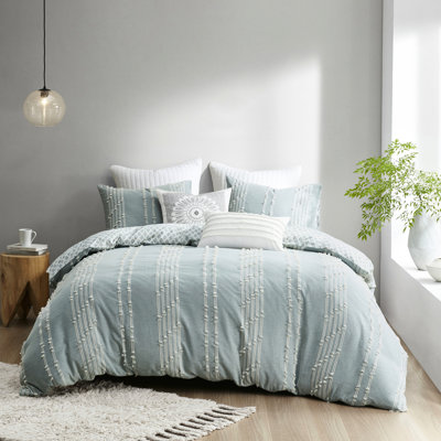 Housse de couette en coton pour lit double / grand, et couleur avec motif réversible lavable à la machine broderie