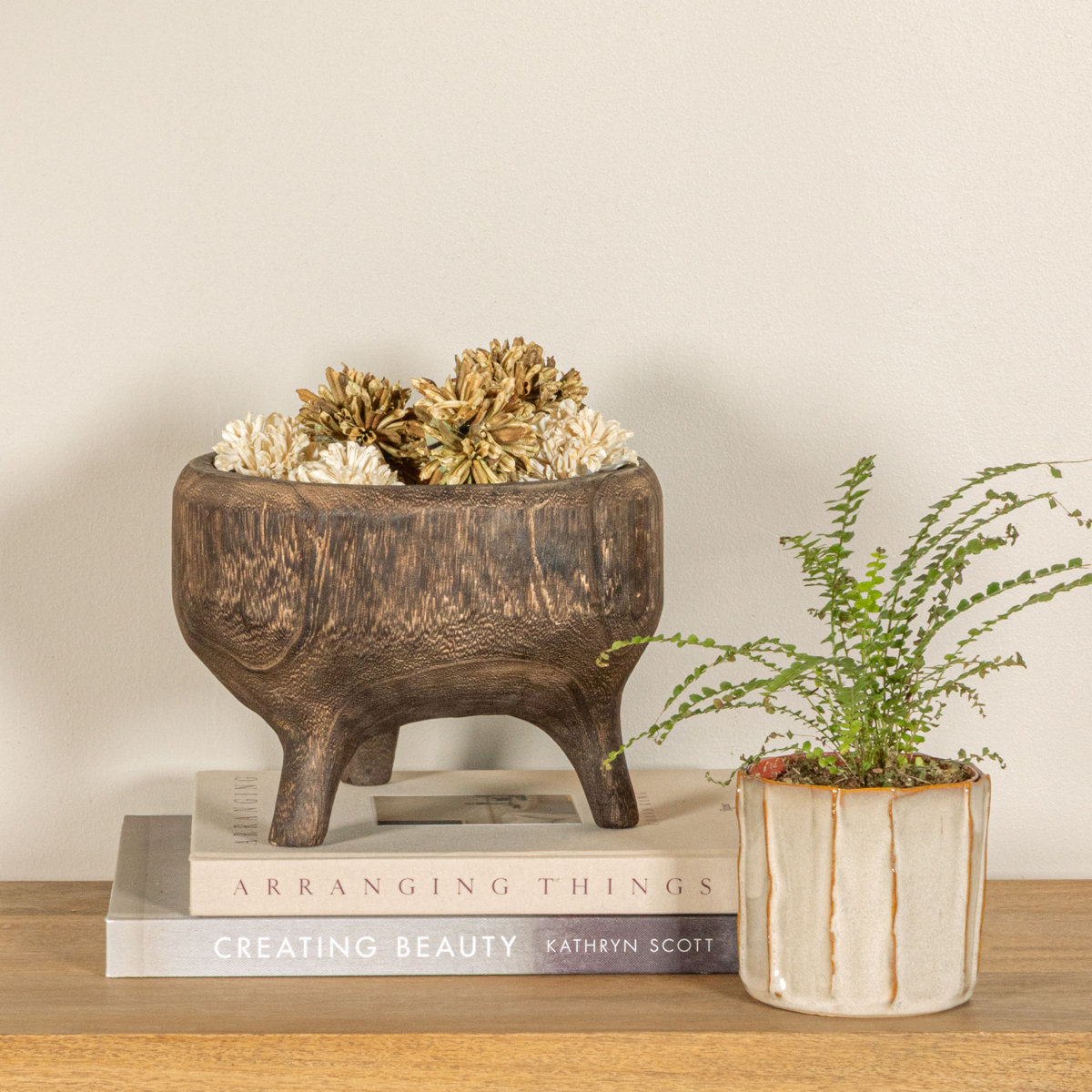 Dakota Fields Rustic Paulownia Footed Wood Bowl