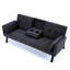Lit pliable de 70 pouces en coton et en lin, adapté aux petits espaces, avec rangement central pour porte-gobelet, transformation double mode, 2 sièges, lin gris foncé Inchcotton-1288871960
