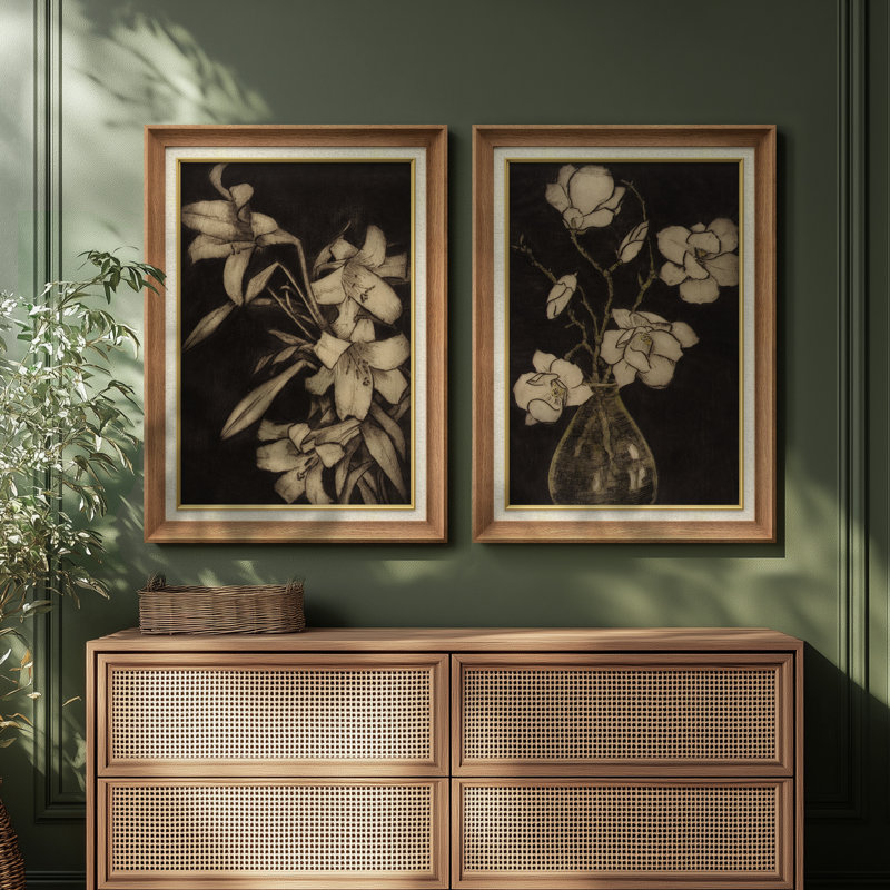 Ensemble de 2 œuvres d'art encadrées de qualité supérieure sur toile de qualité supérieure avec cadre de 26 po x 36 po