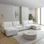 Canapé modulaire en forme de U de 140 po, canapé modulaire modulaire, canapé 6 places avec repose-pieds mobile, siège profond et dossier réglable. Canapé pour salon, chenille, blanc