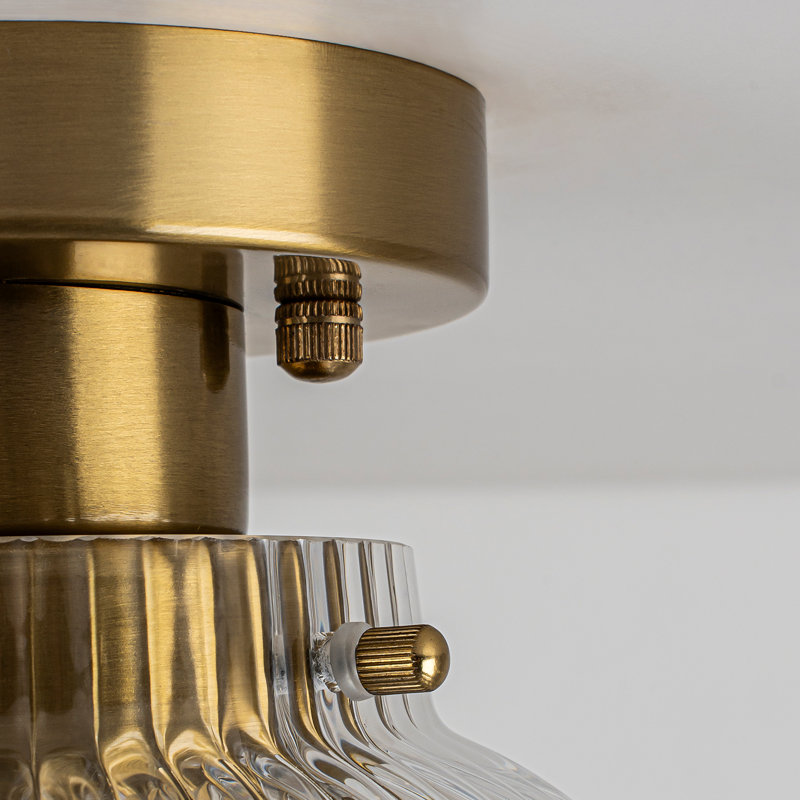 Plafonnier semi-encastré 1 lumière en verre rétro