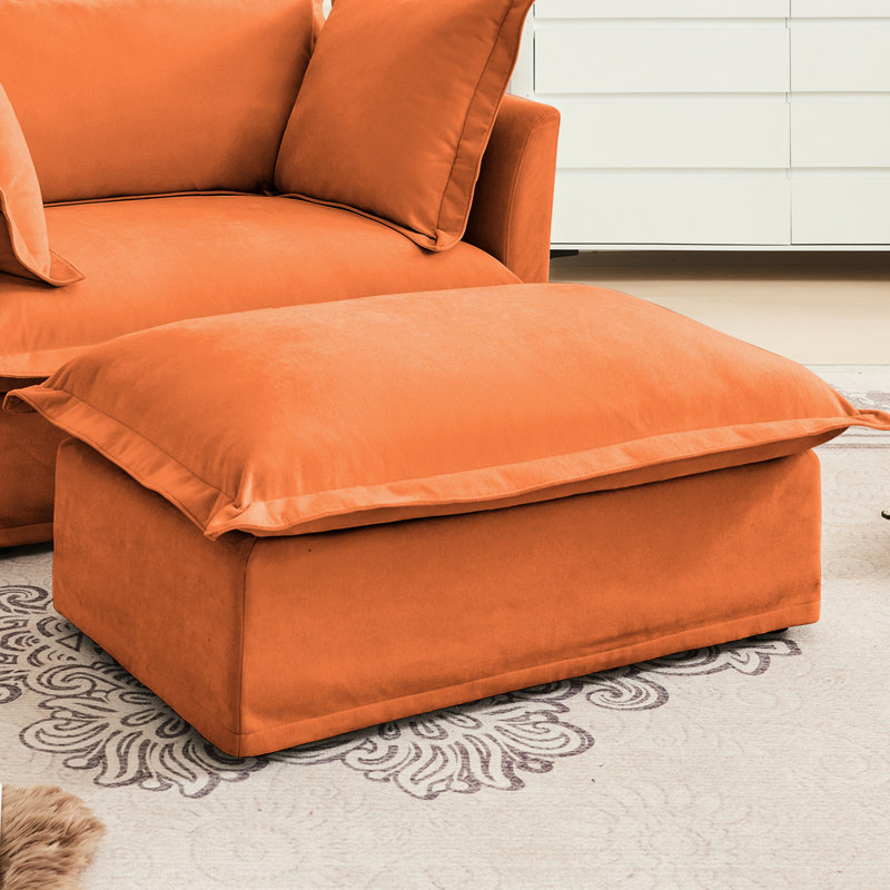 Orange avec coussins moelleux, conception naturelle, tissu respirant et assemblage facile à suivre avec coutures détaillées en mousse haute densité, housses amovibles, sièges spacieux