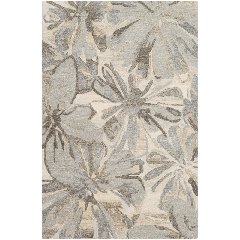 Elsberry Hand-Tufted Wool Taupe Area Rug, Rectangle 2' x 4'