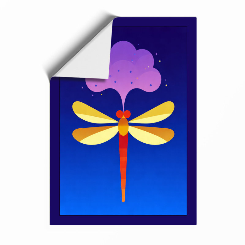 Dragonfly In Twilight Modern - Print, Unframed, A3 - 42.0 x 29.7 cm