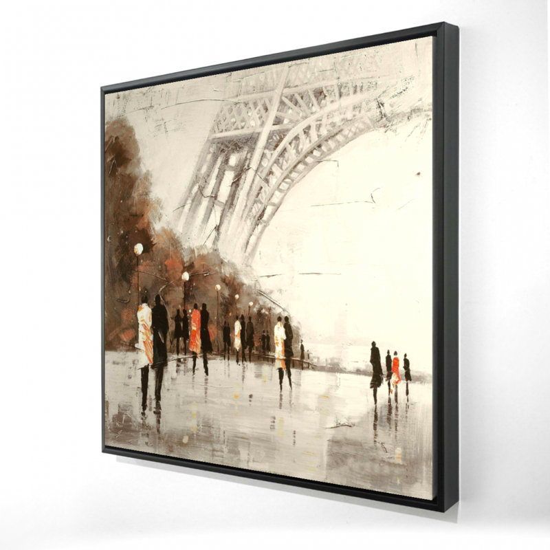 «People Walking Near The Eiffel Tower» sur toile