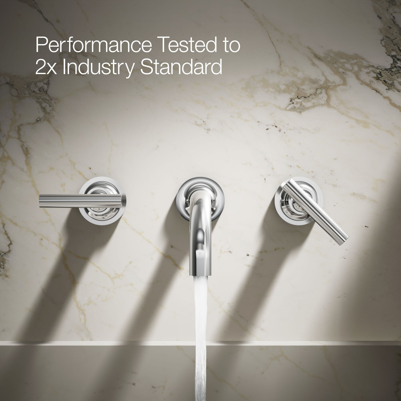 Purist Wall Mounted Bathroom Faucet, Polished Chrome, Lever Handle