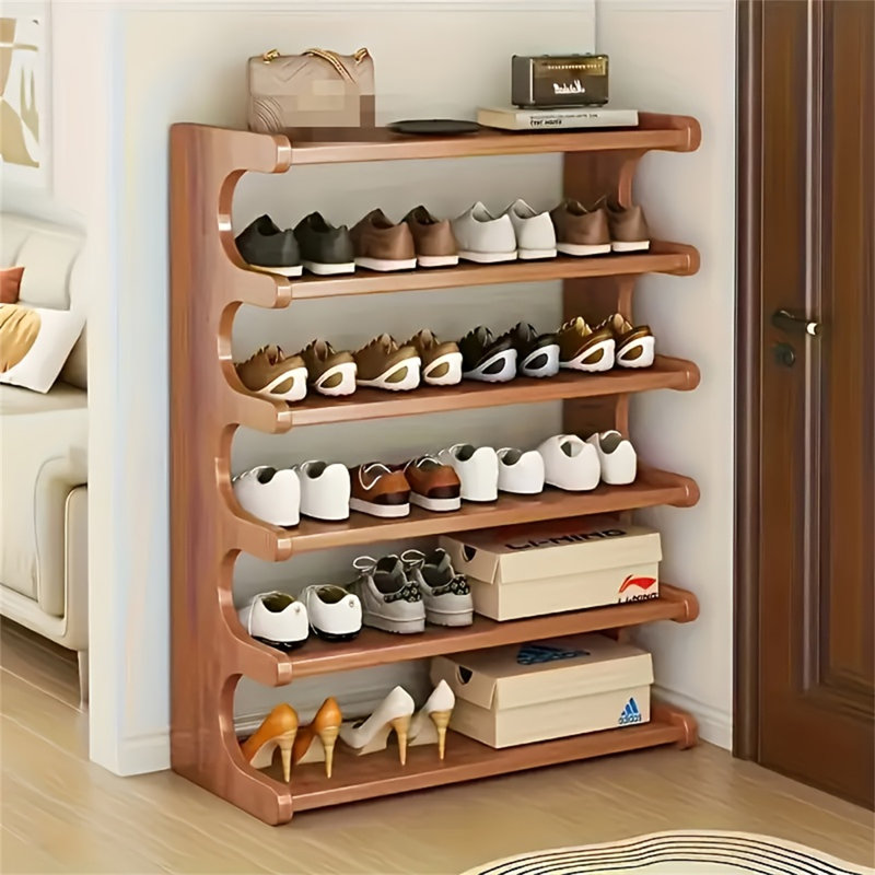 Range-chaussures en bambou à 6 niveaux