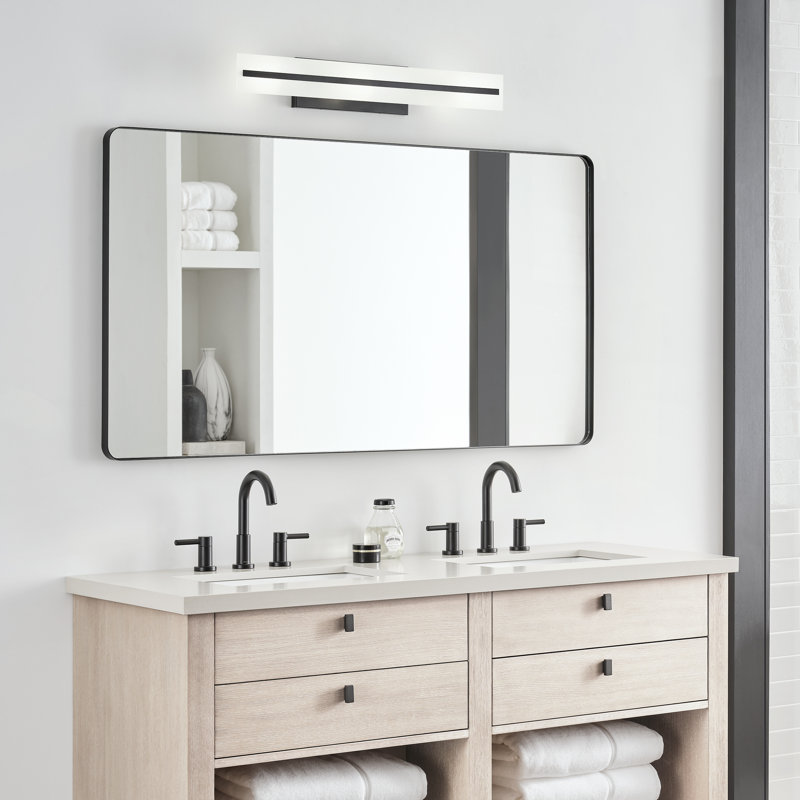 Éclairage pour meuble-lavabo à intensité variable à 2 lumières, Nuit noire, H 4,75 po x l 29,88 po x P 4,88 po, 3