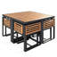 Ensemble repas de patio en bois d'acacia 9 pièces GO-728648006