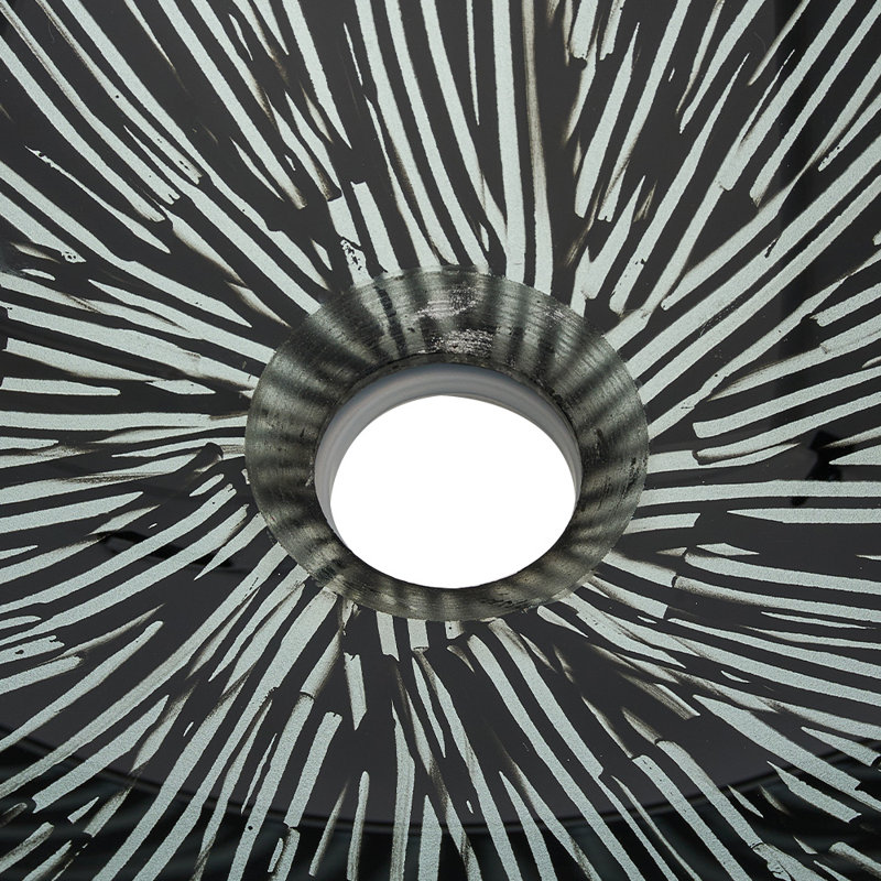 17 Stories 420mm L x 420mm W Satin Black Tempered Glass Circular Sink