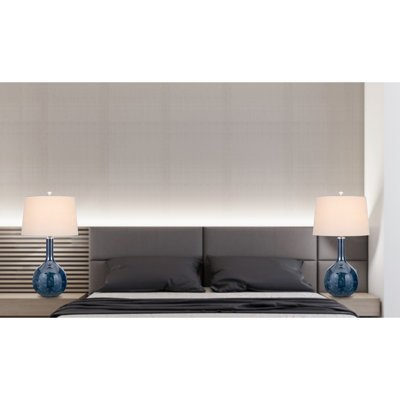 Gourd Style Table Lamp Set Of 2 With Decorative Design 29" H