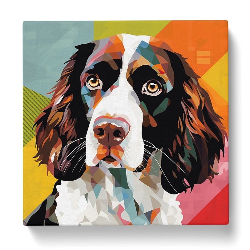 English Springer Spaniel Constructivism - Wrapped Canvas, 35cm H x 35cm W x 3cm D