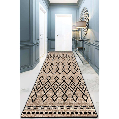 Premium Washable Area Rug, 4.0 x 5.2 Feet, 100% Polyester, 0.4 in Pile Height | Antibacterial, Non-Slip Underside, Machine Washable | Durable Dot Base, Ideal for Living Room, Bedroom, and Dining Areas