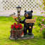 Figurine décorative d'extérieur en forme d'ours noir avec lanterne à énergie solaire