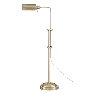 Denton Adjustable Height Floor Lamp - Antique Brass