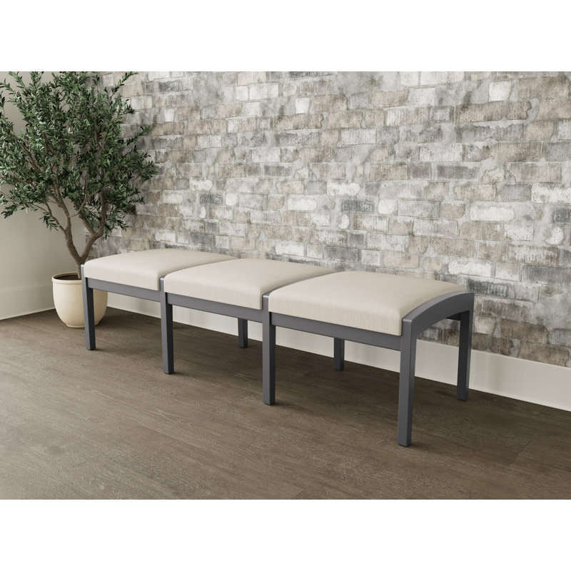 Banc en bois 3 places Lenox, Étain, Plot Line neutre