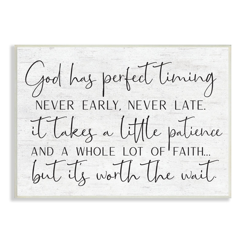 Citation inspirante Patience, H 13 po x l 19 po x P 0,5 po