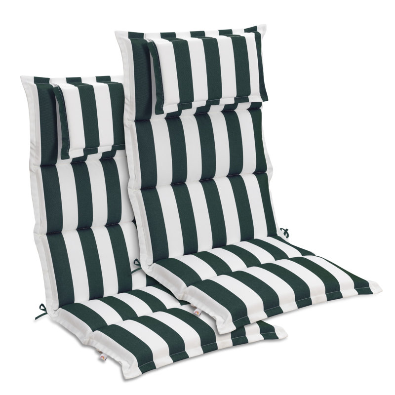  Ensemble de coussins de chaise de patio à haut dossier de 2, 47 x 21 x 2,4 po, Vert