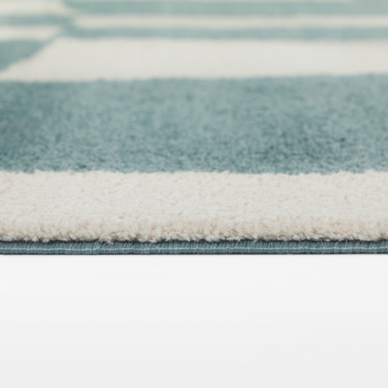 Tapis à carreaux bleu clair Enyo, Rectangle 7 pi 10 po x 10 pi