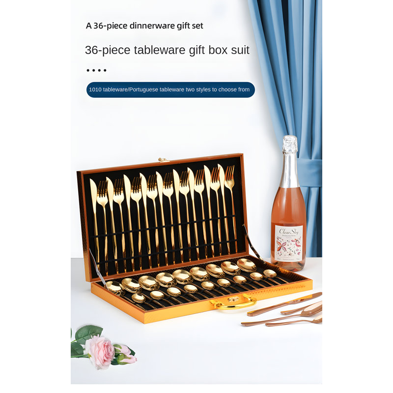 Ensemble de coutellerie en acier inoxydable de qualité supérieure - Collection de 16 cuillères à fourchette avec couteaux pour les restaurants et la maison