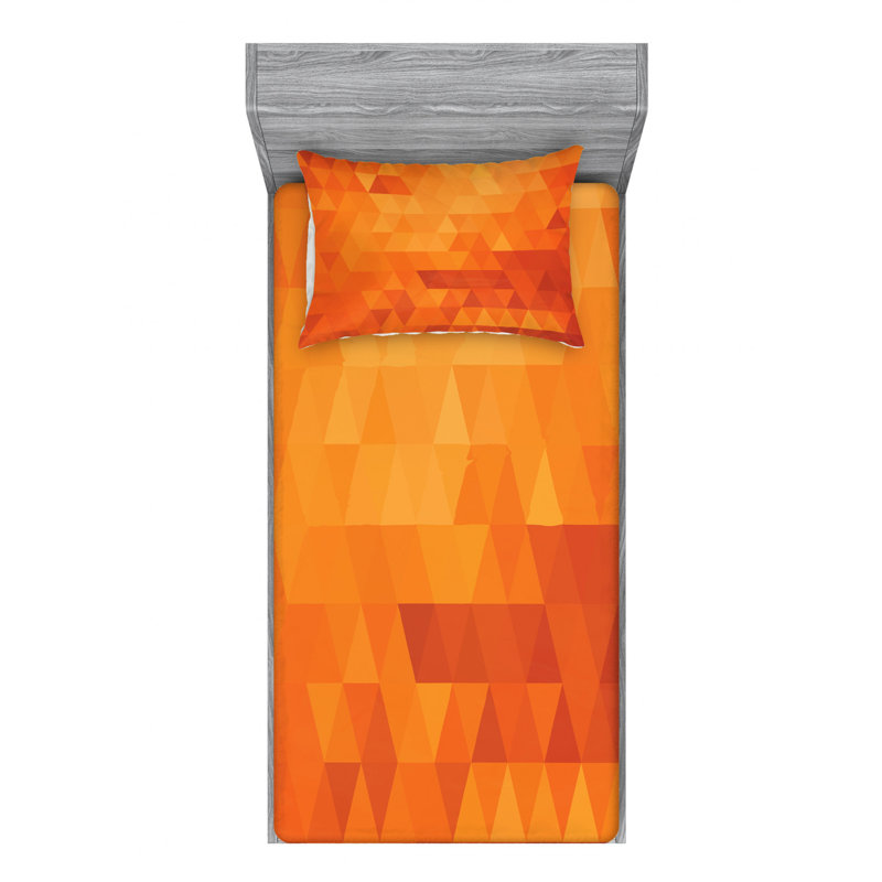 Microfiber Geometric Sheet Set, Twin Sheet Set with Fitted Sheet