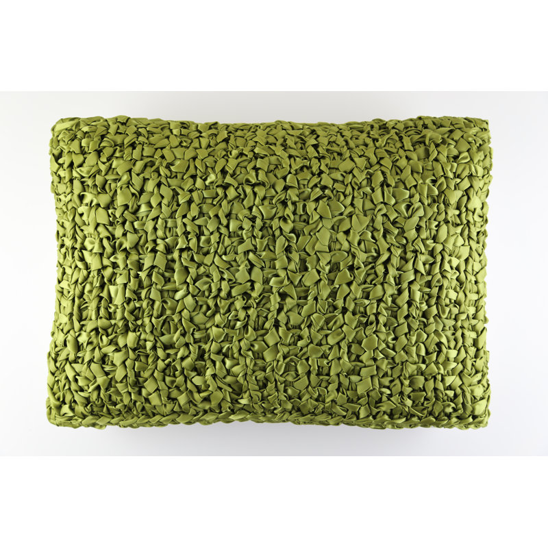 Ribbon Knit Lumbar Pillow Cover & Insert, Moss