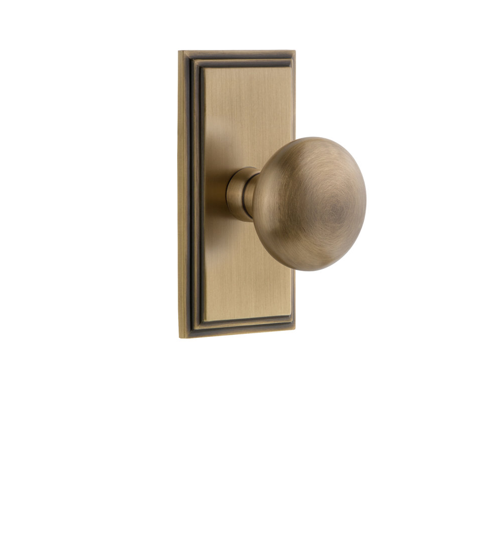 Grandeur Carré Plate Privacy with Fifth Avenue Door Knob Grandeur 