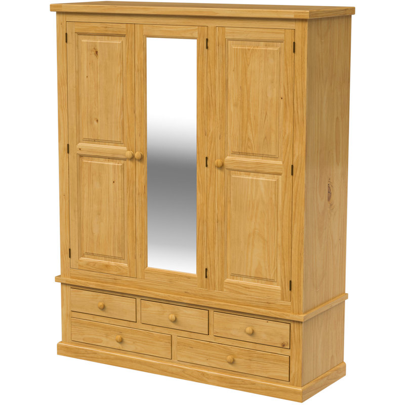 Estevan 3 Door Solid Wood Wardrobe