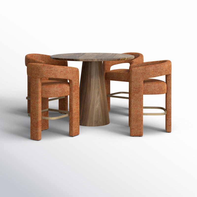 Darlington 5 - Person Pedestal Dining Set, Rust