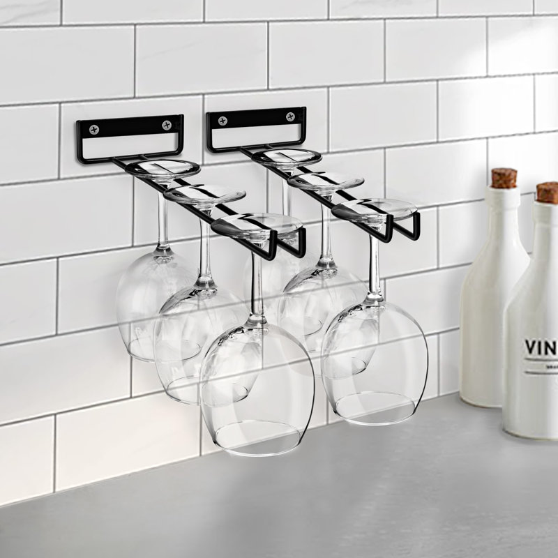  Ensemble de 4 porte-verres à vin de 12 po à fixation murale 12 po