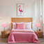 Lampe de table en plumes roses-2081080216