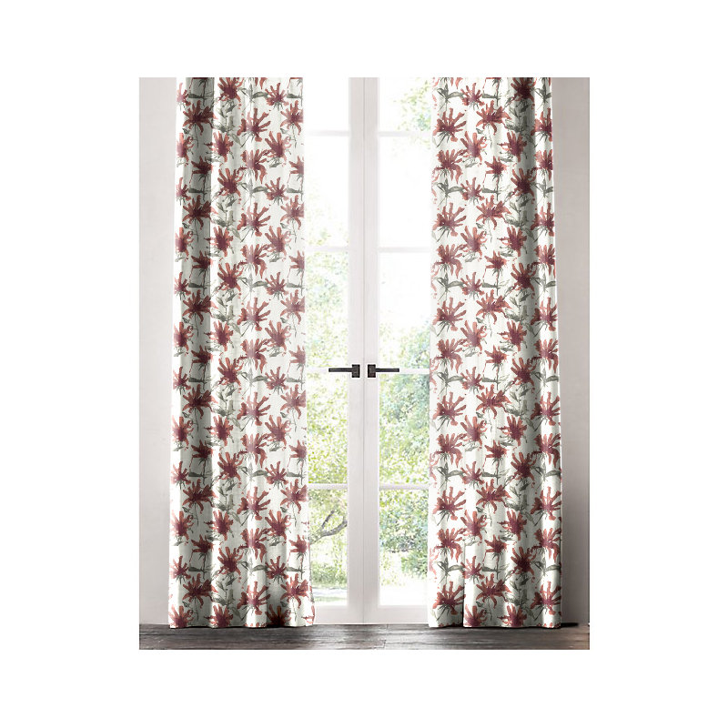 Cotton Room Darkening Curtain Single Panel, 50" W x 108" L, Red