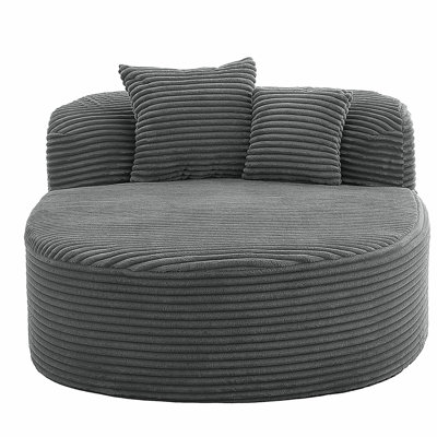Canapé moderne sans méridienne 51,6 po avec deux coussins de soutien pour le salon, gris