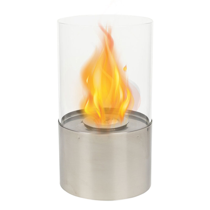 Bio-Ethanol Outdoor Tabletop Fireplace with Flame Guard, 28.5cm H x 16.5cm W x 16.5cm D