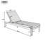 Chaise longue d'extérieur en bois d'acacia avec dossier réglable en 4 positions et coussins imperméables pour piscine et jardin.-272928568