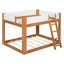 Lit superposé bas avec échelle réversible, lit superposé convertible en bois massif avec garde-corps de sécurité pour plafonds bas-133661432-133661435