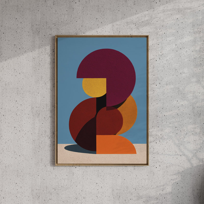 Form and Structure No. 10: Reproduction d'art géométrique abstraite, Natural-Oak, 12x16 in