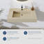 Lavabo de salle de bain mural 30 po à surface solide avec trou de robinet beige