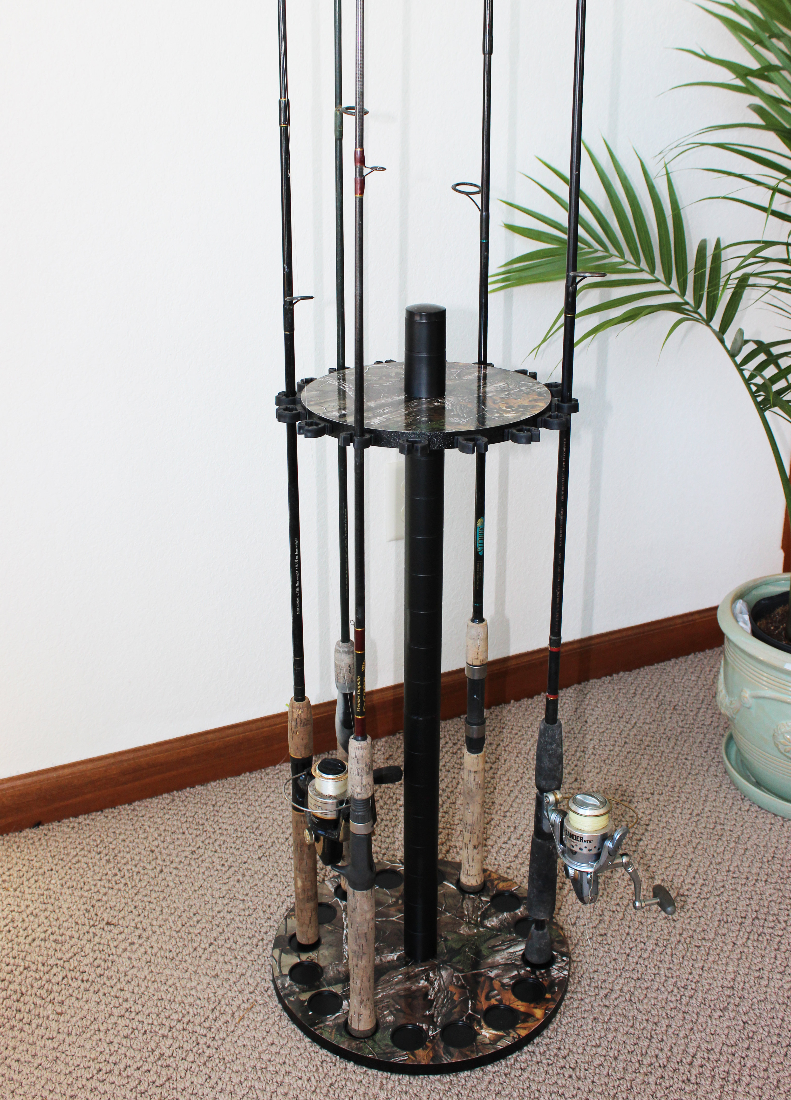 round fishing rod holder Universal Protect your fishing poles with our small black round rod holder Rush Creek Creations 24 Fishing
