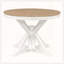 Table de salle à manger rétro extensible - Feuille papillon et base en forme de X (chêne naturel + blanc cassé)-1325667911