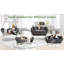 Deep Cushion Compression Sofas, Grey Velvet 6 Seat Chesterfield for Home