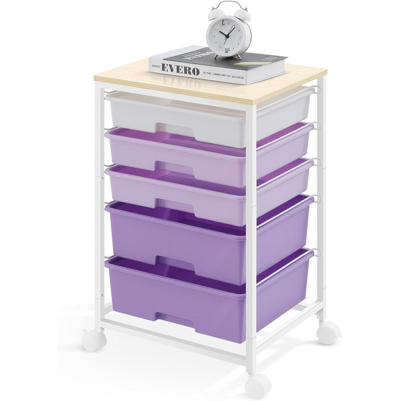 Chariot utilitaire roulant sur roulettes, 5, Mauve