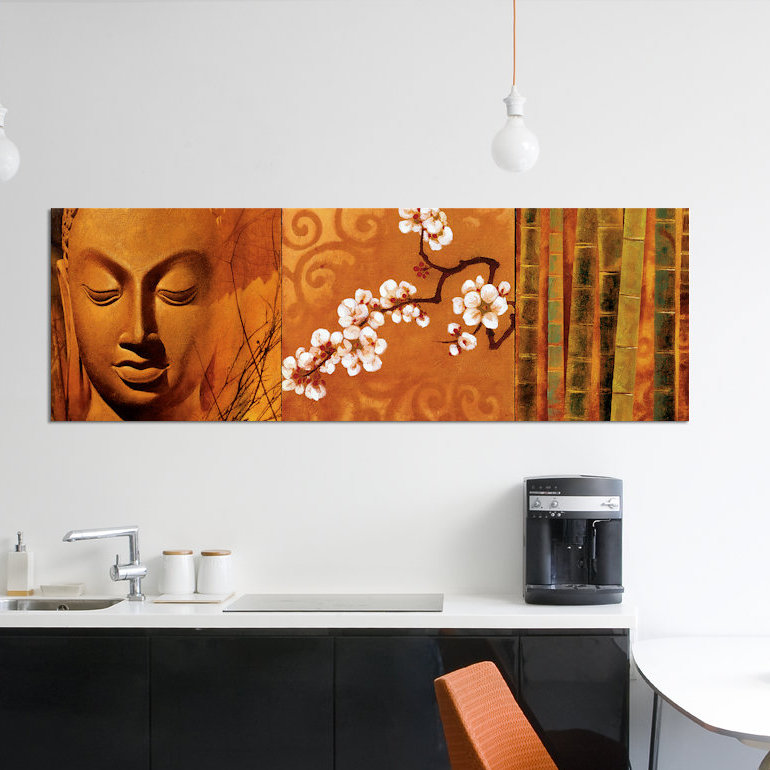 «Buddha Panel I», impression sur toile tendue, H 12 po x l 36 po x P 1,5 po, Toile tendue