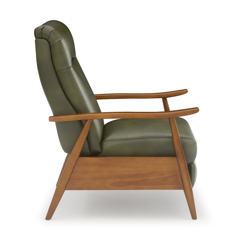 Imona 30" Wide Leather Recliner, Fern Green Pebbled Faux Leather