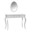 Meuble-lavabo de luxe avec miroir ovale, coiffeuse à 3 tiroirs pour le rangement des bijoux, console élégante pour le vestibule, le salon et la chambre à coucher-541334226